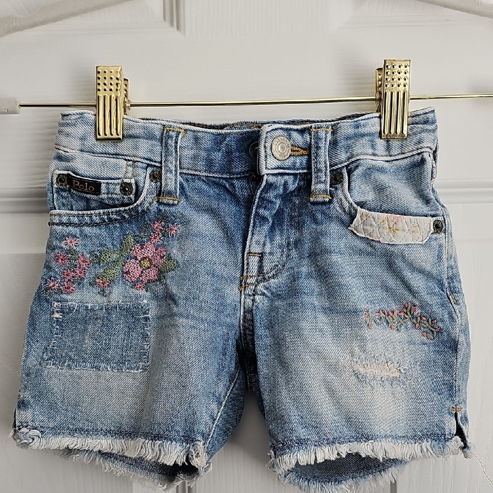 Polo Ralph Lauren Embroidered Denim Shorts Size 3T
